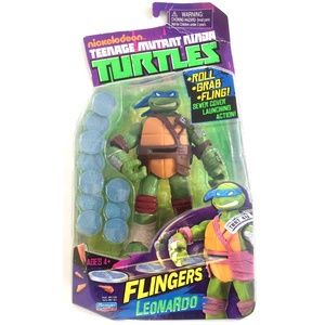 Playmates Toys Teenage Mutant Ninja Turtles TMNT Flingers Leonardo Action Figure